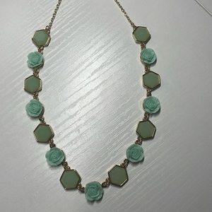 Lauren Conrad teal rose station necklace